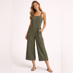 Twik Simons Olive Green Wide Leg Jumpsuit Size Small Festival Summer Vacation